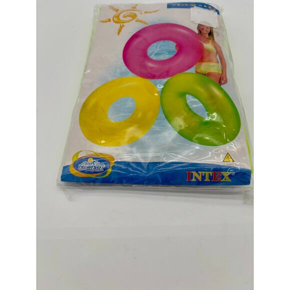 Vintage 2002 Intex The Wet Set 36″ Yellow Swim Ring Float Nostalgic Pool Toy New - Picture 3 of 3